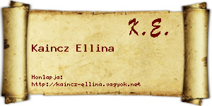 Kaincz Ellina névjegykártya
